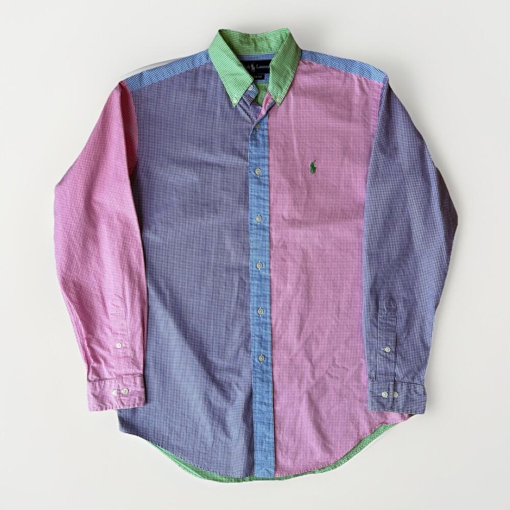 Polo Ralph Lauren Shirt 15 Multicolor Color Block Party Fun Oxford New York
